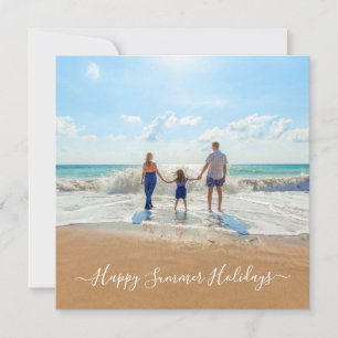 Custom Photo and Text Happy Summer Holidays Card