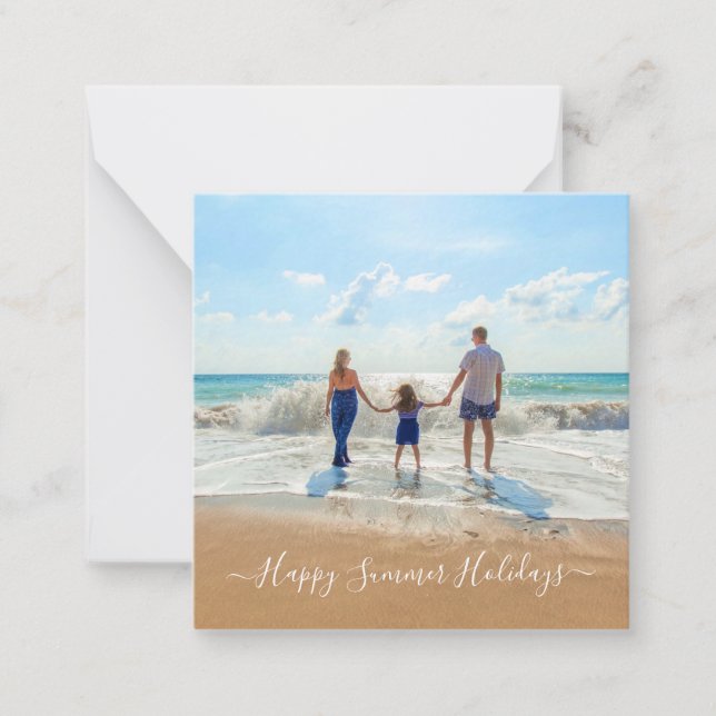 Custom Photo and Text - Happy Summer Holidays Card (Front)