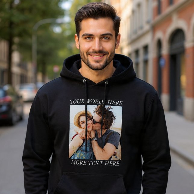 Custom Photo and Text Hoodie (Creator Uploaded)