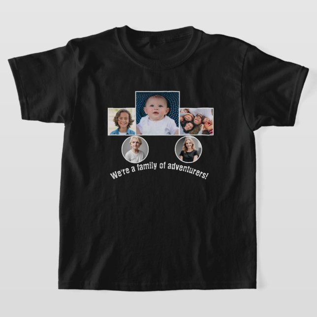 Custom photo and text in Car shape- Boy's T-Shirt  (Laydown)
