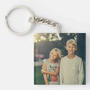 Custom photo and text key ring