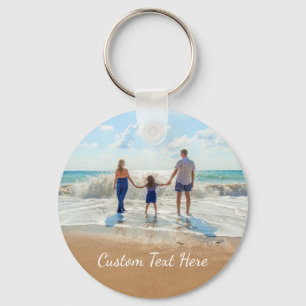 Custom Photo and Text Keychain - Your Own Design