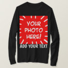 Custom photo and text long sleeve shirt
