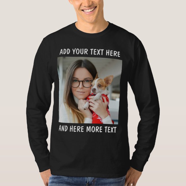 Custom Photo and Text Longsleeve T-Shirt (Front)