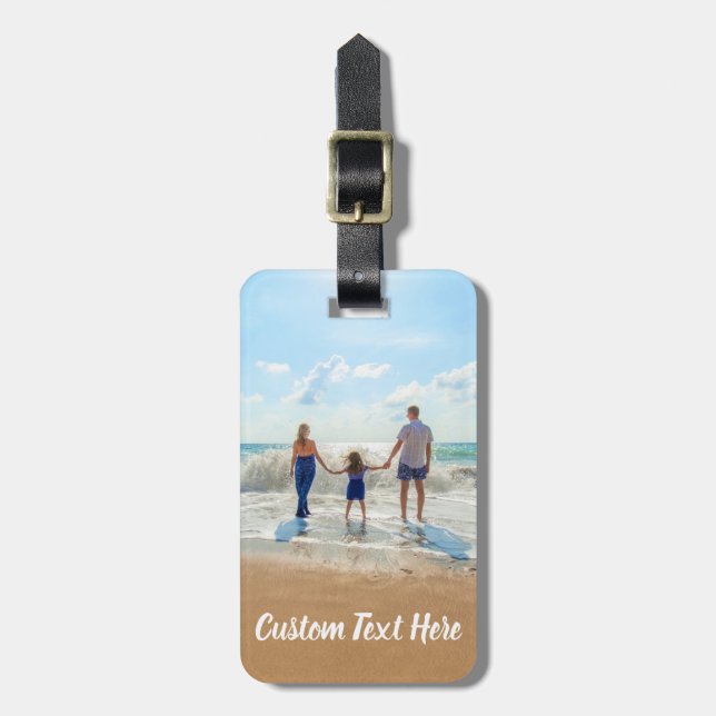 Custom Photo and Text Luggage Tag Personalised (Front Vertical)