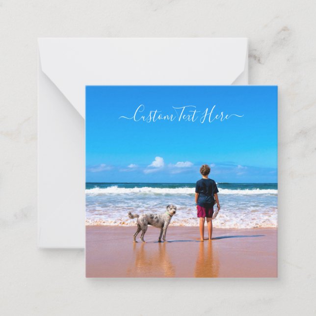 Custom Photo and Text Note Card with Your Photos (Front)