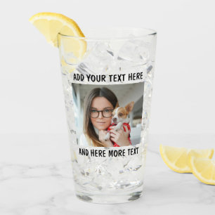 Custom Photo and Text Or Name Glass Cup