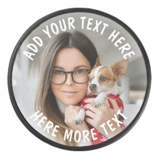 Custom Photo and Text Or Name Hockey Puck