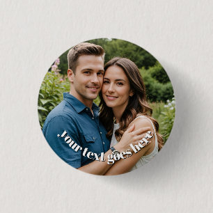 Custom Photo and text party function badge button