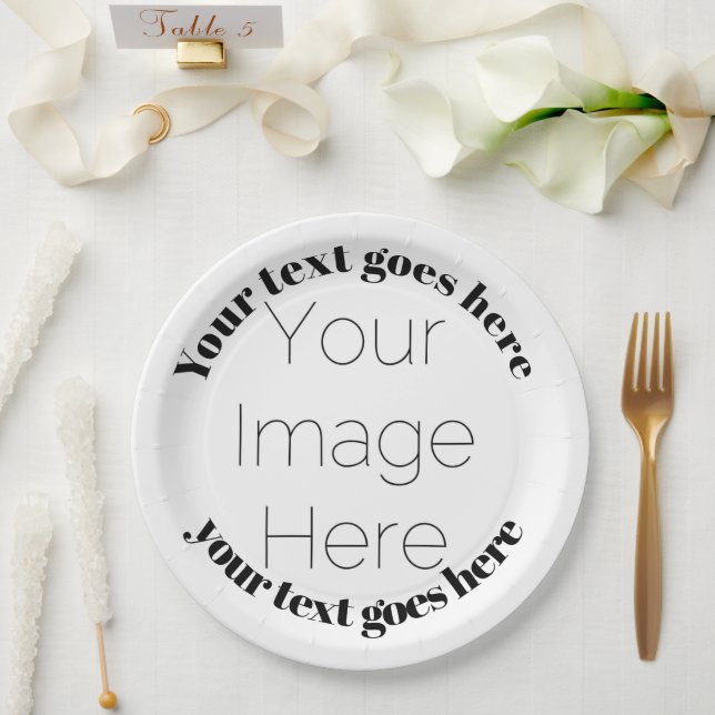 Custom Photo and text party function  Paper Plate (Wedding)