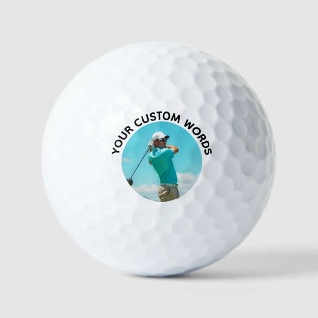 Custom Photo and Text Perfect Gift for Golfers Golf Balls (Front)