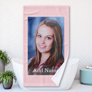 Custom Photo and Text Personalised Bath Hand Towel