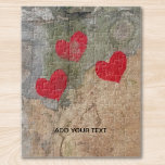Custom Photo And Text Personalised Hearts Jigsaw Puzzle<br><div class="desc">This puzzle features a photograph of an old wall painted with three hearts. 
You can customise this puzzle with your photo,  name,  or inspirational quote.</div>