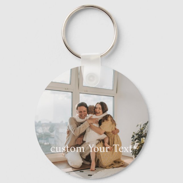 Custom photo and text Personalised Key Ring (Front)