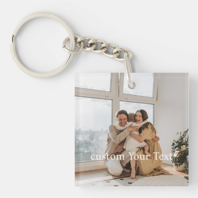 Custom photo and text Personalised Key Ring (Front)