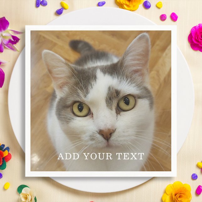 Custom Photo And Text Personalised Paper Napkin (Creator Uploaded)