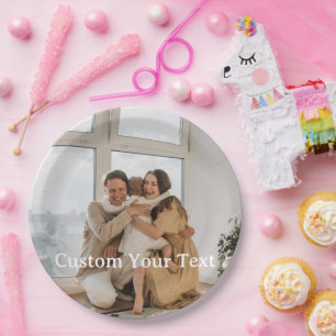 Custom photo and text Personalised Paper Plate
