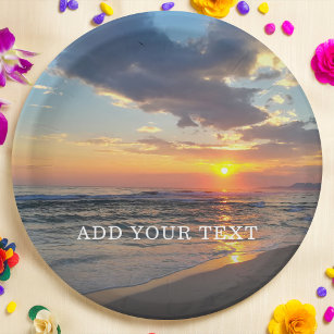 Custom Photo and Text Personalised Paper Plate