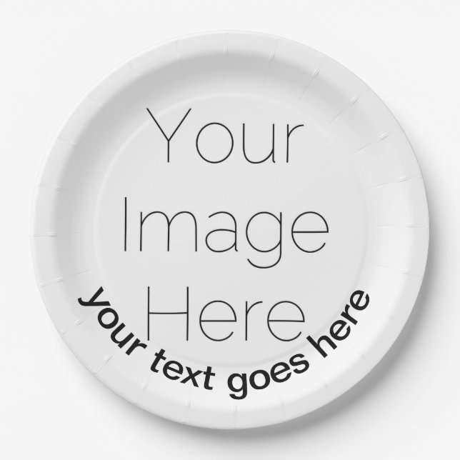 custom photo and text personalised party Paper Paper Plate (Front)