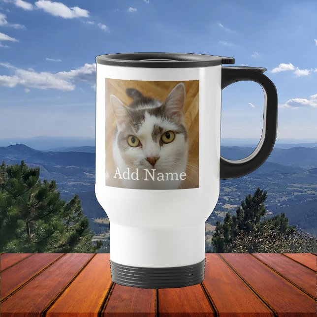 Custom Photo and Text Personalised Travel Mug (Creator Uploaded)