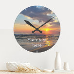 Custom Photo And Text Personalised Wall Clock<br><div class="desc">Upload a photo, add text, and easily create your personalised photo wall clock. Click CUSTOMIZE to change the text colour. You can TRANSFER this DESIGN on other Zazzle products and adjust it to fit most of the Zazzle items. Standard Studio designs are made in high-resolution vector graphics for a professional...</div>