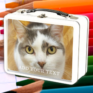 Custom Photo And Text Personalised White Lunchbox
