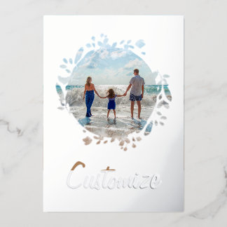 Custom Photo and Text Personalized Floral Border