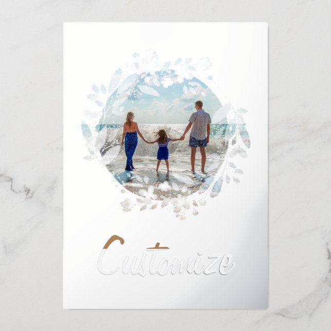 Custom Photo and Text Personalized Floral Border (Front)