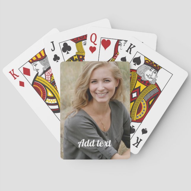 Custom, Photo and Text. Playing Cards (Back)