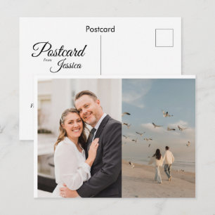 Custom photo and text postcard