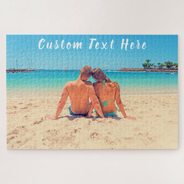 Custom Photo and Text Puzzle Your Photos Design (Horizontal)