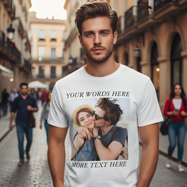 Custom Photo and Text T-Shirt (Creator Uploaded)