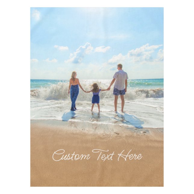 Custom Photo and Text Tablecloth - Your Own Design (Front)