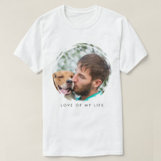Custom Photo and Text Template Circle Brush Stroke T-Shirt
