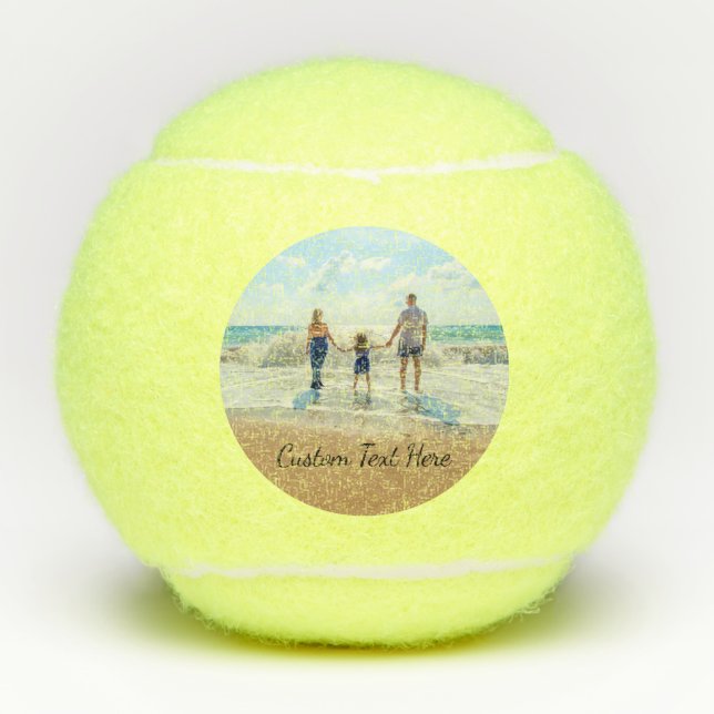 Custom Photo and Text Tennis Balls Your Own Design (Front)