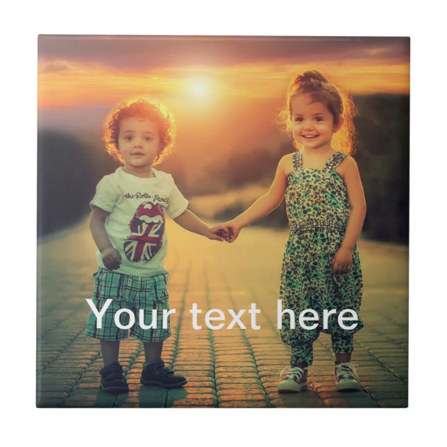 Custom Photo and Text Tile (Front)