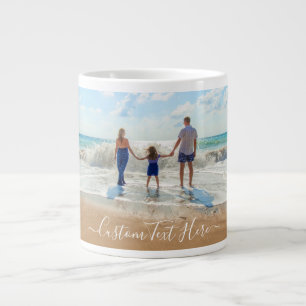 Custom Photo and Text - Unique Your Own Design Large Coffee Mug