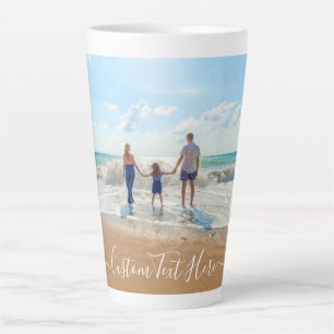 Custom Photo and Text - Unique Your Own Design - Latte Mug