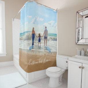 Custom Photo and Text - Unique Your Own Design  Shower Curtain