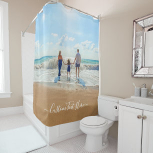 Custom Photo and Text - Unique Your Own Design - Shower Curtain