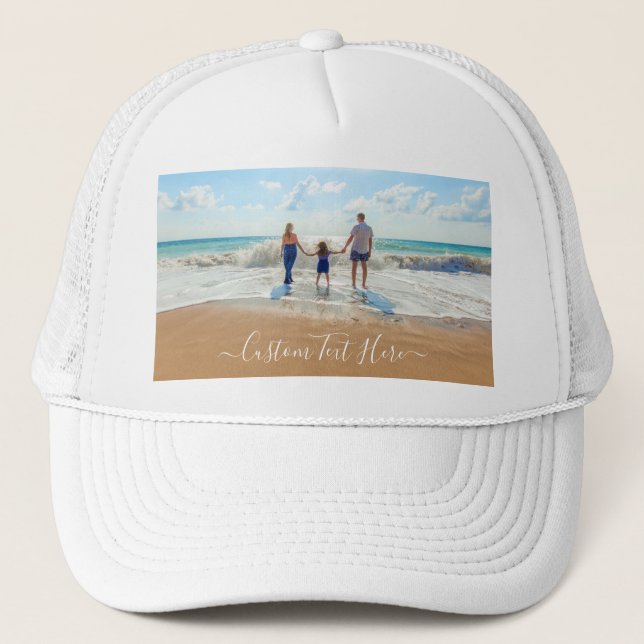 Custom Photo and Text - Unique Your Own Design  Trucker Hat (Front)