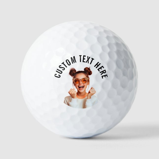 Custom Photo and Text Value Golf Ball (Front)