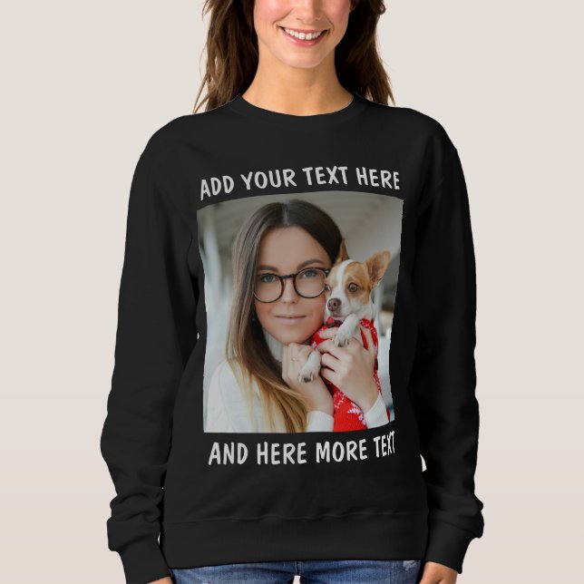 Custom Photo and Text Women Sweatshirt (Front)