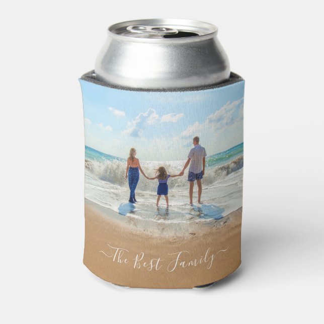 Custom Photo and Text Your Design The Best Family Can Cooler (Can Back)