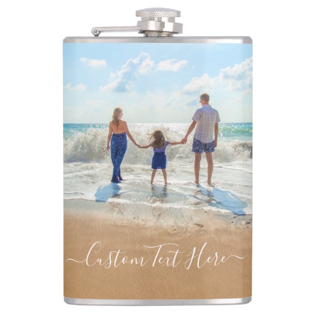 Custom Photo and Text Your Design  The Best Family Hip Flask (Front)