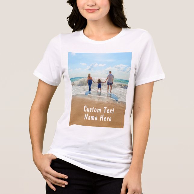 Custom Photo and Text Your Family Photos Design Tri-Blend Shirt (Front)
