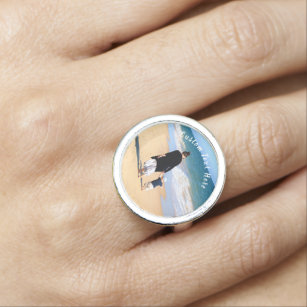 Custom Photo and Text - Your Own Design - Best MOM Ring