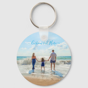 Custom Photo and Text - Your Own Design - Family Key Ring