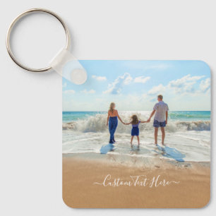 Custom Photo and Text - Your Own Design - Family Key Ring