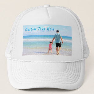 Custom Photo and Text - Your Own Design - For Dad Trucker Hat